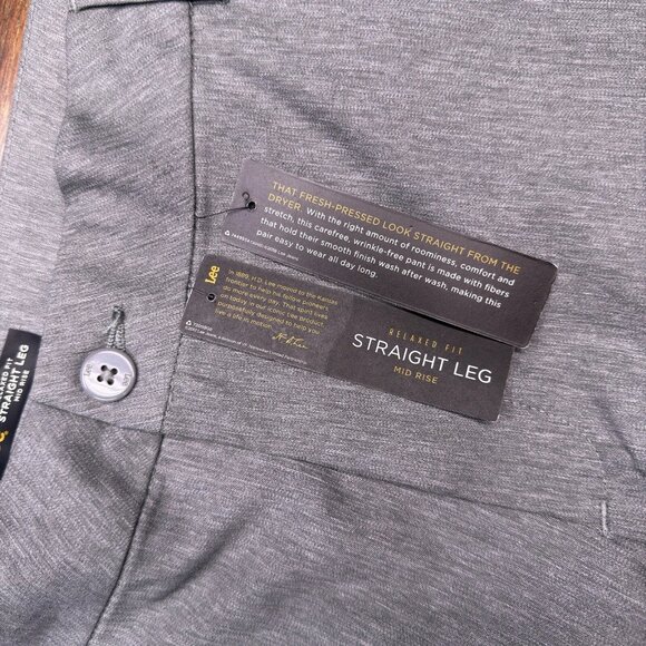 Lee Relaxed Fit Straight Leg Pants Womens 18M Gray Mid Rise Wrinkle Free New - Picture 5 of 14